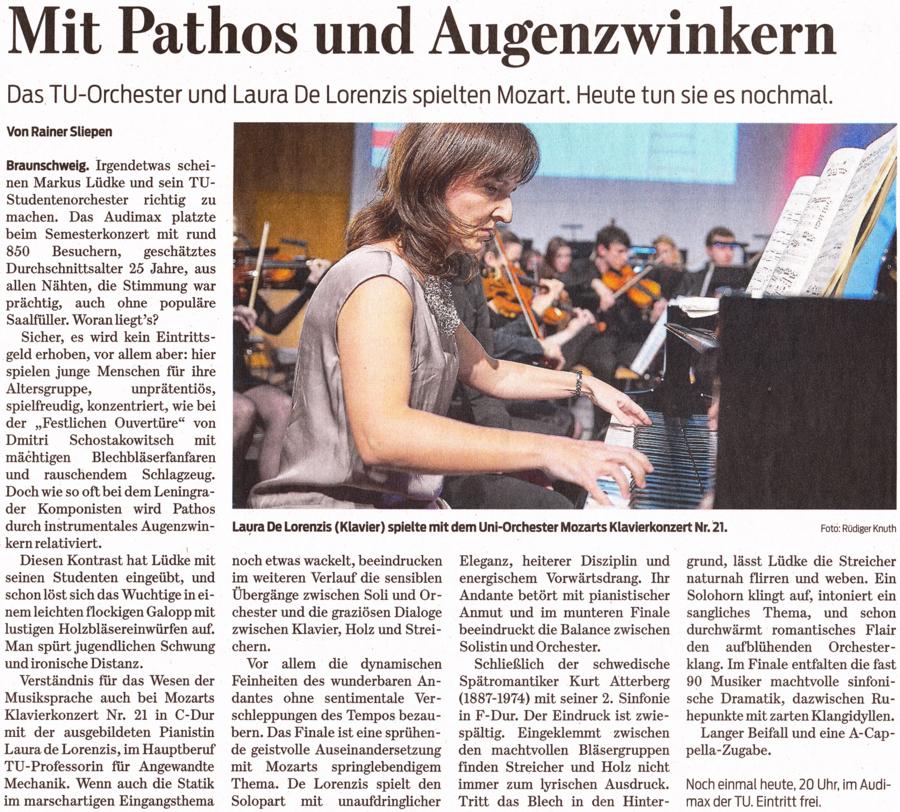 Konzertkritik Finale hoch 10 - Braunschweiger Zeitung, 09.02.2015